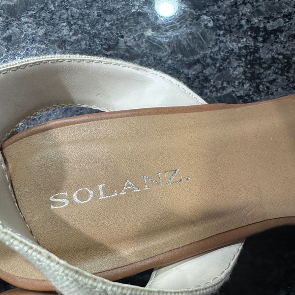 Solanz Wedge Sandals Women's‎ Ankle Strap Beige Taupe Comfort Casual Shoes - Picture 5 of 6